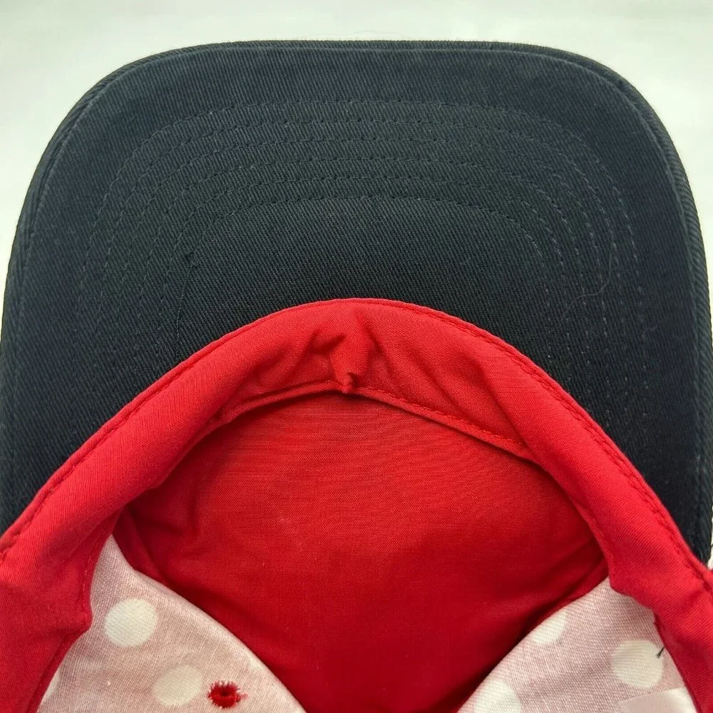 Disney Parks Minnie Mouse Snapback Adjustable Toddler Size Cap Hat Red Black